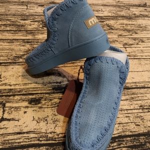 NEW! MOU Sneaker Monochrome Suede Matching Outsole and Stitching Blue #socute